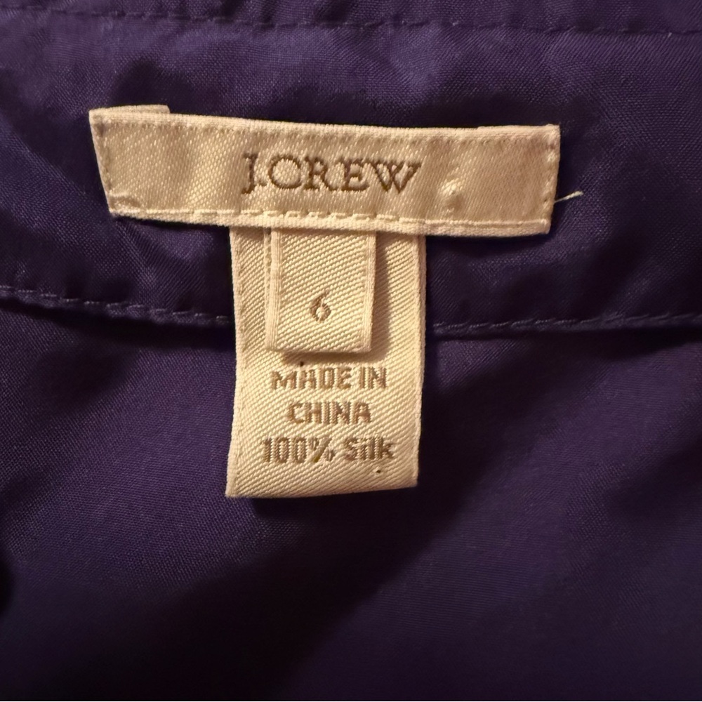 J. Crew Purple Ruffle Silk Sleeveless Top - Picture 4 of 4